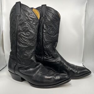 Men’s Sander’s Leather Black Cowboy Boots.  SZ: 9.5.